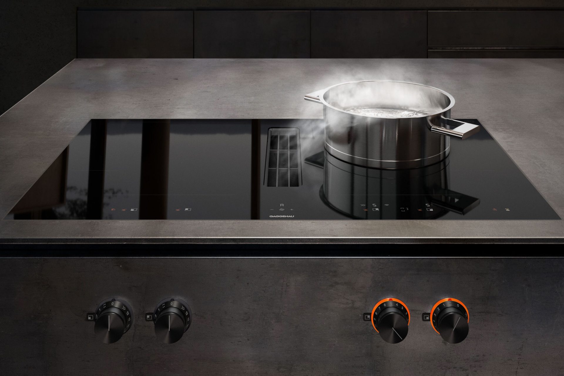 Inspiratiehuis Gaggenau kookplaat met afzuiging